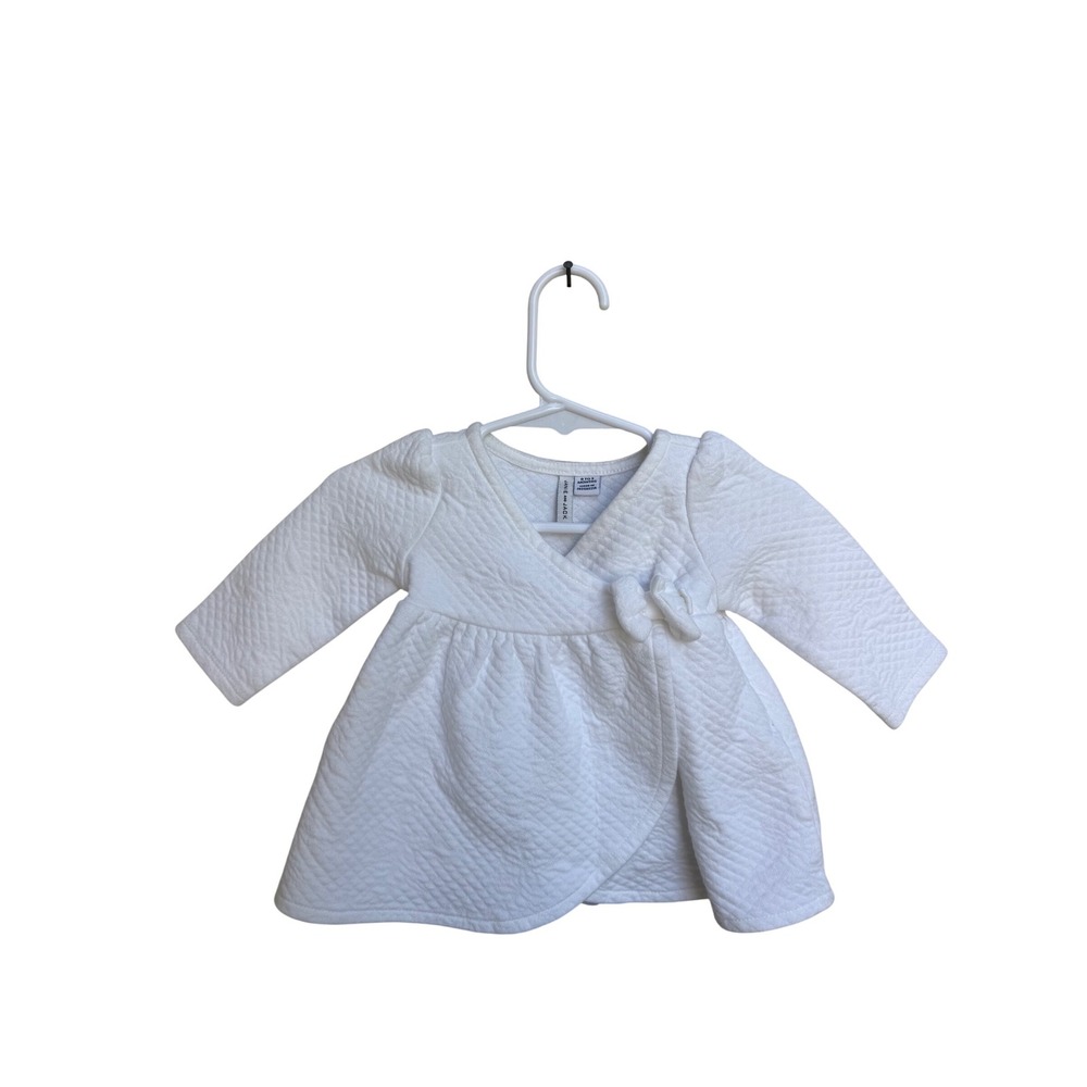 Janie and Jack White Quilted Long Sleeve Dress with Bloomers Size 0-3 Months Bow